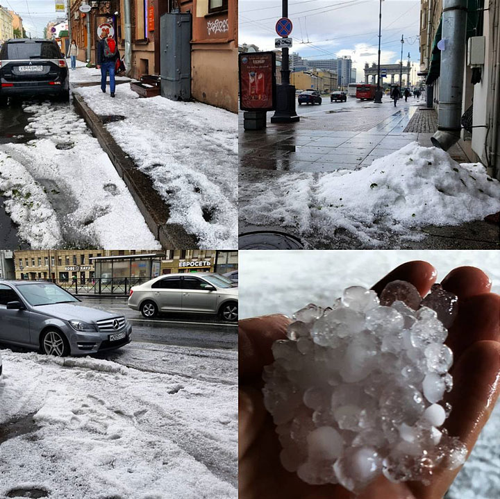 В Санкт-Петербурге в июле выпал снег!